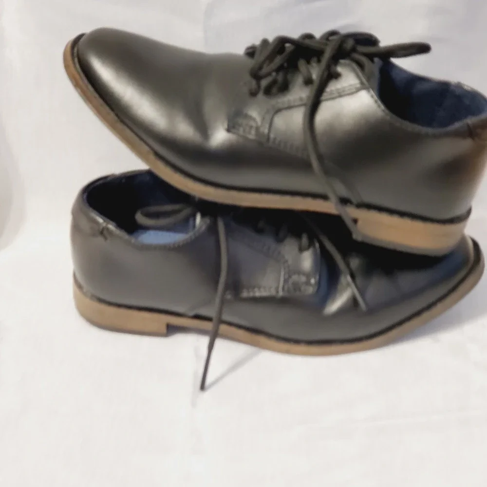 Mix No. 6 Buckley Kids Black Lace Up Dress Shoes Plain Toe Size 13M 8726036